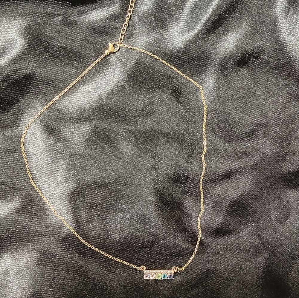 Rainbow Zircon Necklace - Picture 2 of 3